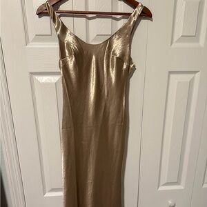 Asos Elegant Gold Sleeveless Long Dress